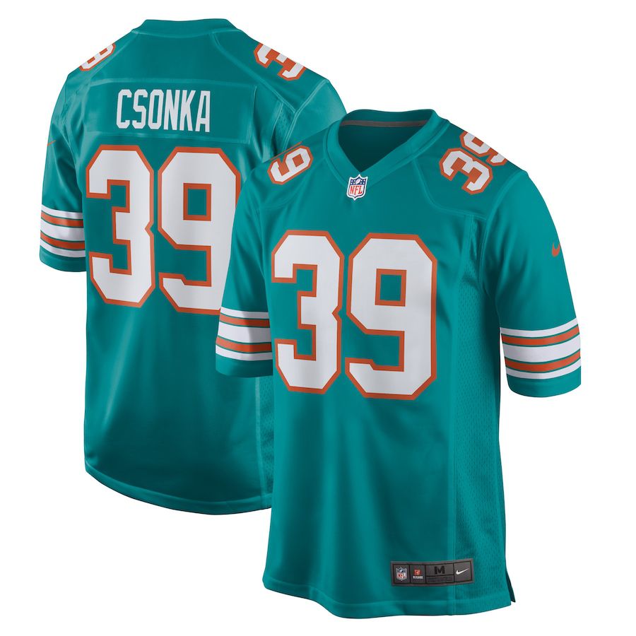 Men Miami Dolphins 39 Larry Csonka Nike Aqua Retired Player NFL Jersey